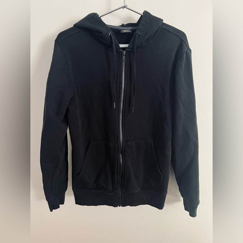 Athletic Works Men's Black Zip-Up Sweater Hoodie Size Small